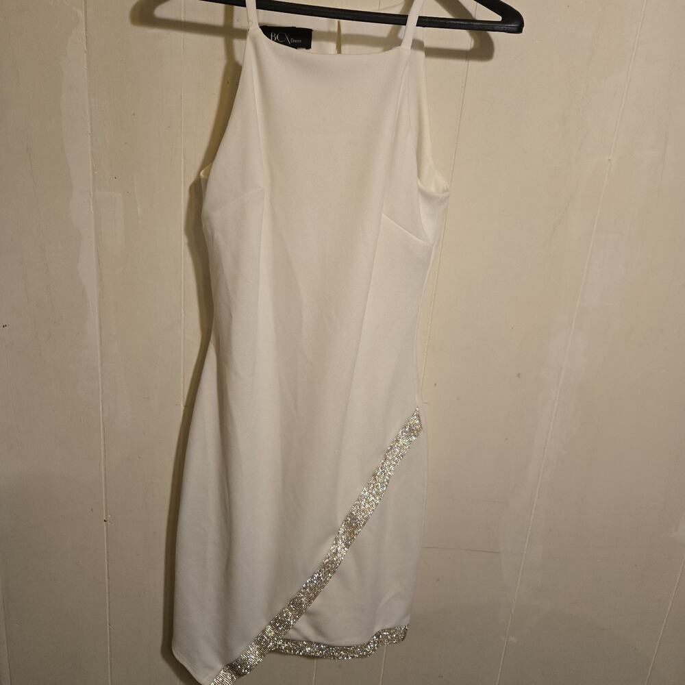BCX White Asymetrical-Hem Mini Dress XS